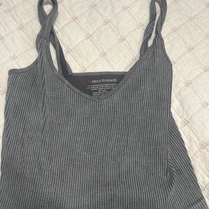 Gray Ribbed Women's Top